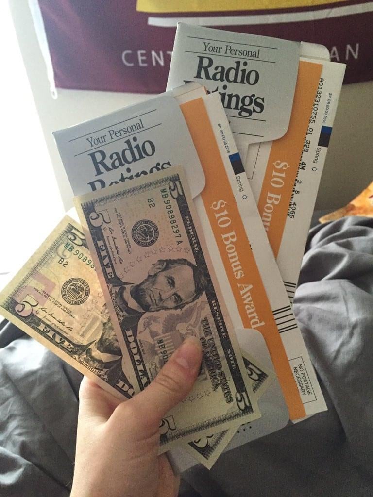Nielsen radio ratings with cash bonus